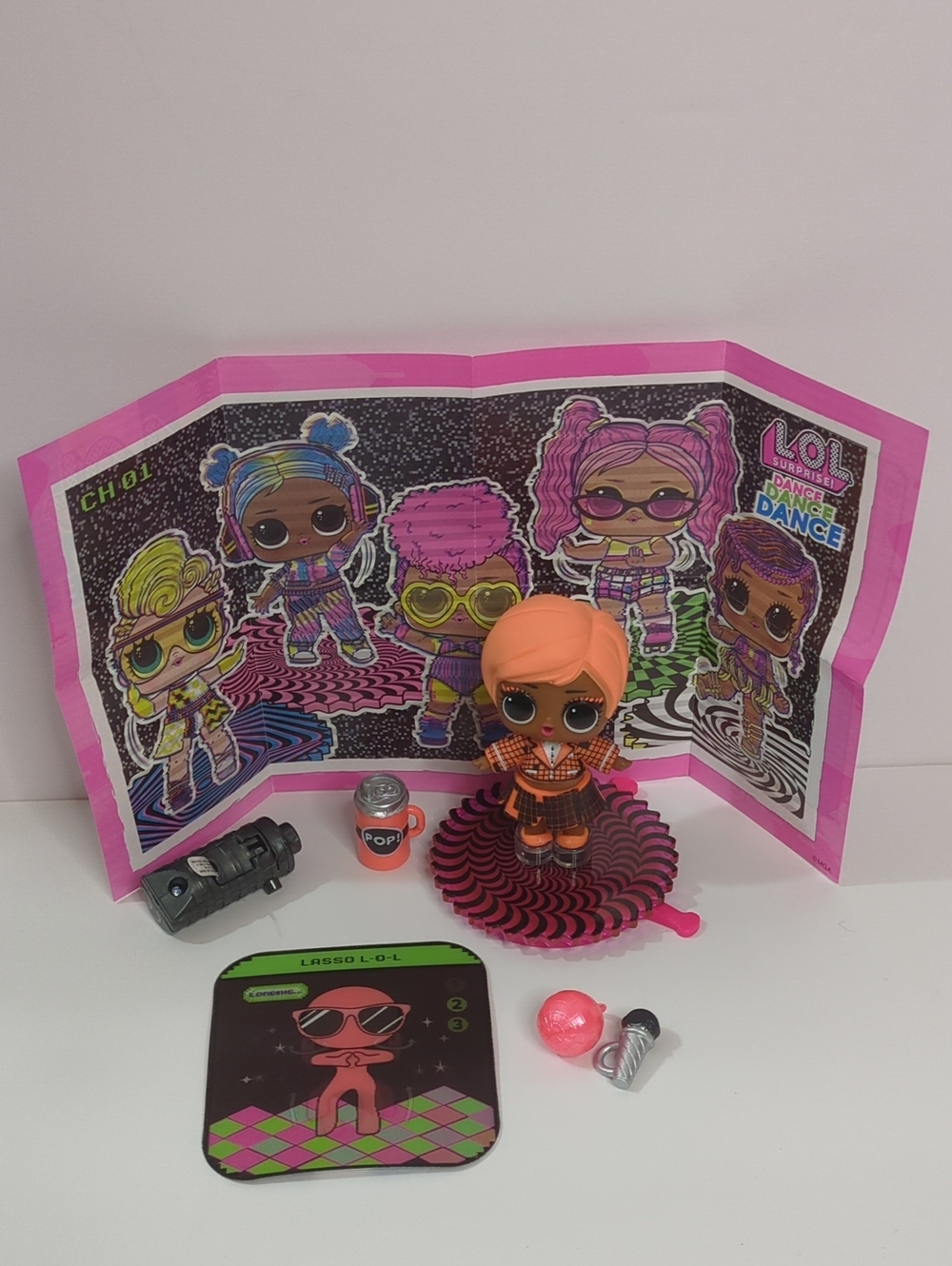 L.O.L. Surprise! Orange-Haired Dance Doll with Pink Backdrop and Accessories